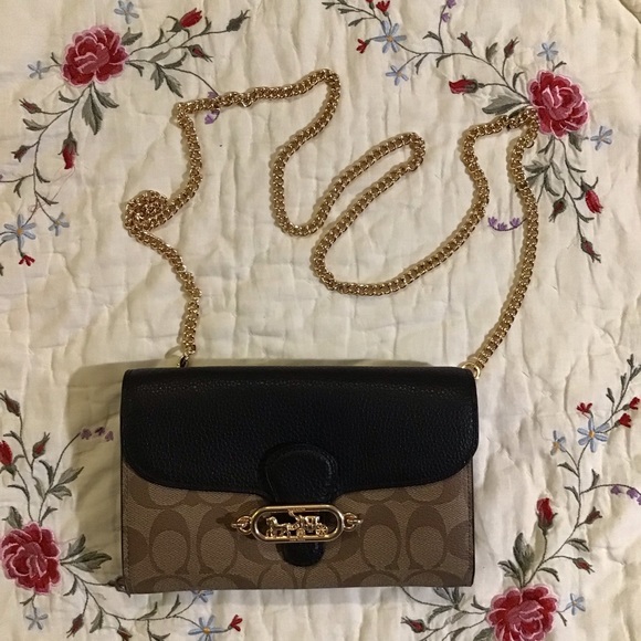 COACH Elle Leather Crossbody/Clutch Chain Strap